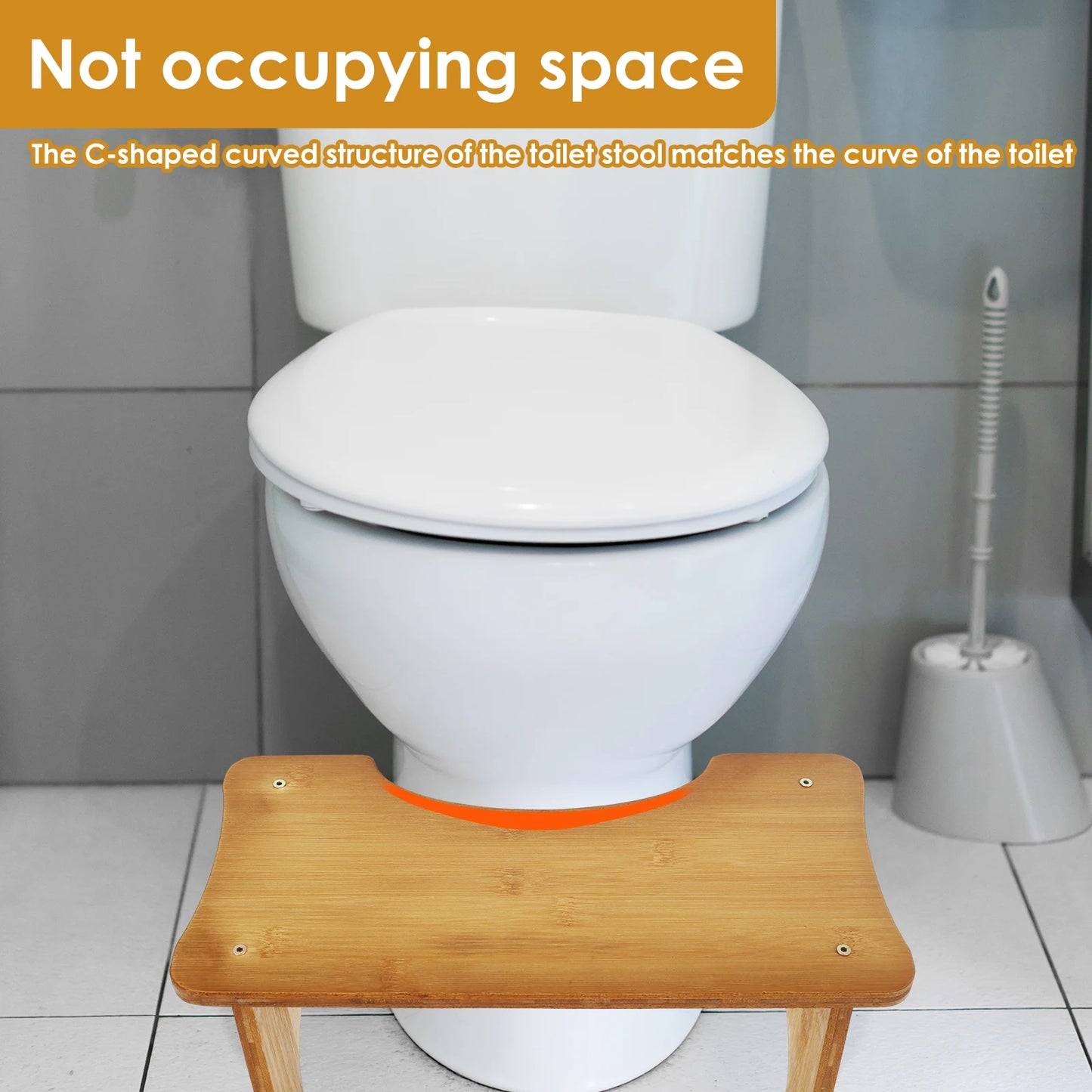 Tabouret de toilette en bambou ergonomique