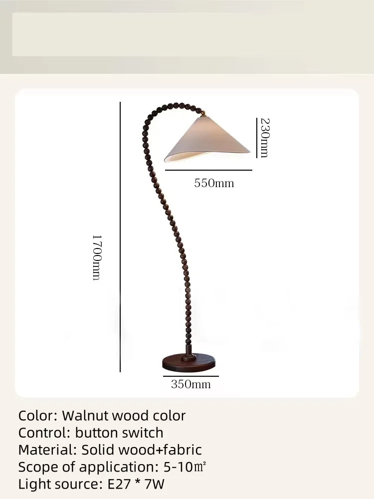 Lampadaire Arc en bois massif