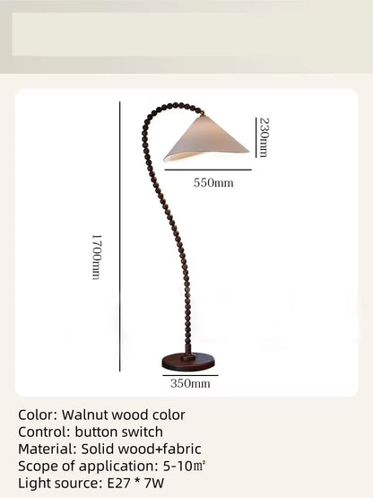 Lampadaire Arc en bois massif