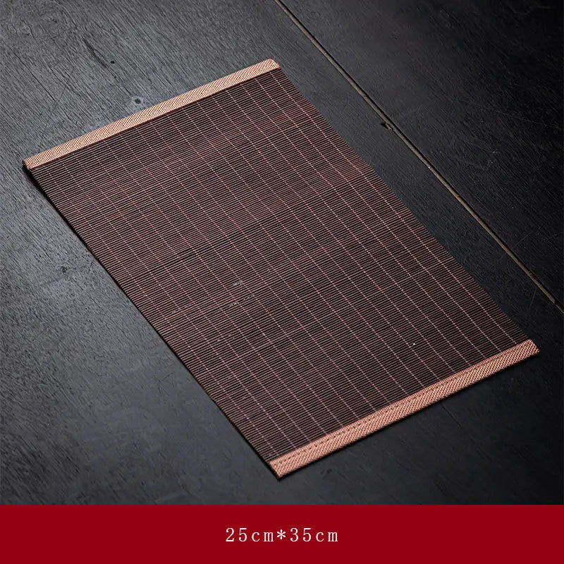 Tapis de table à thé en bambou tissé
