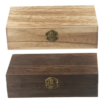 Boîte de rangement colorée en bois naturel
