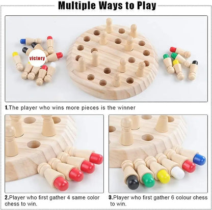 Jeu de mémorisation chromatique en bois