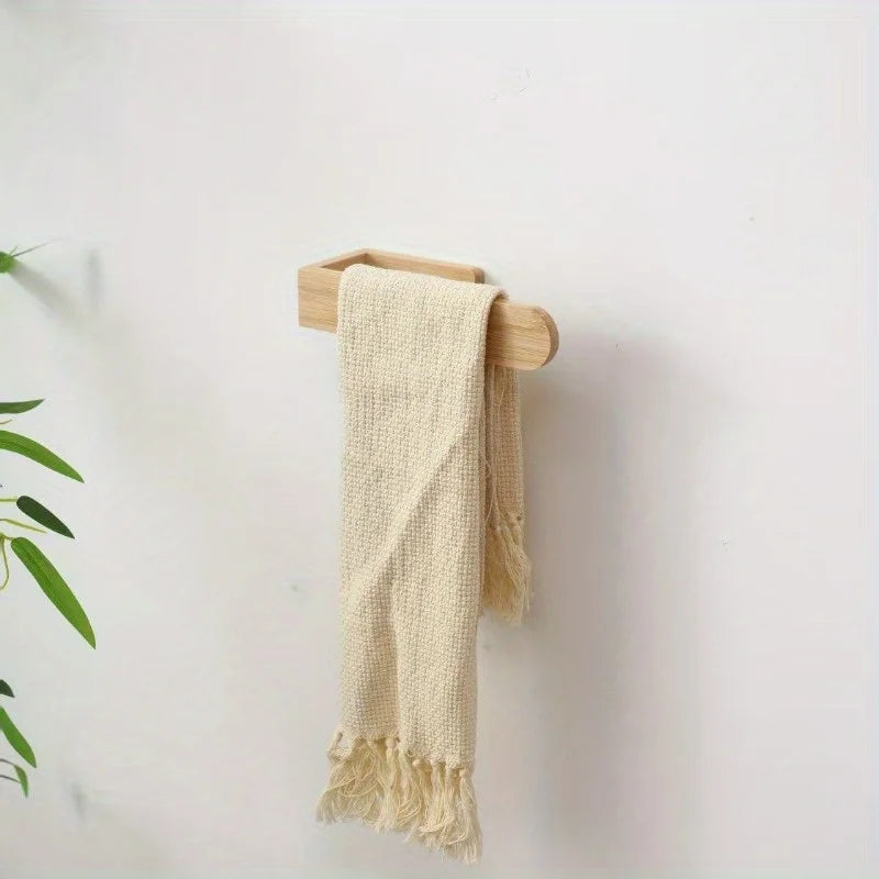 Porte-serviettes mural en bambou