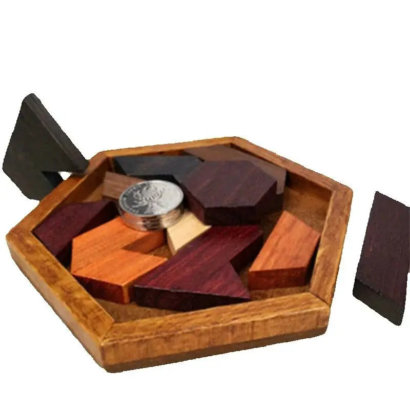Puzzle mosaïque polygone en bois