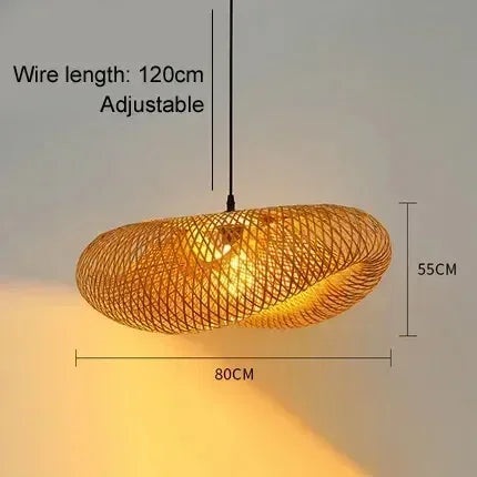 Lustre en bambou tressé