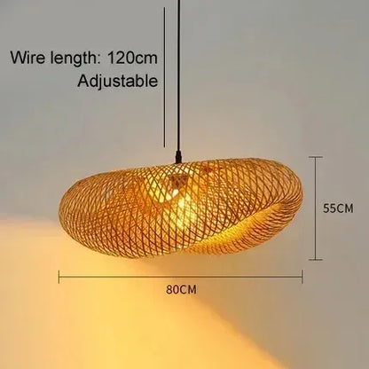 Lustre en bambou tressé