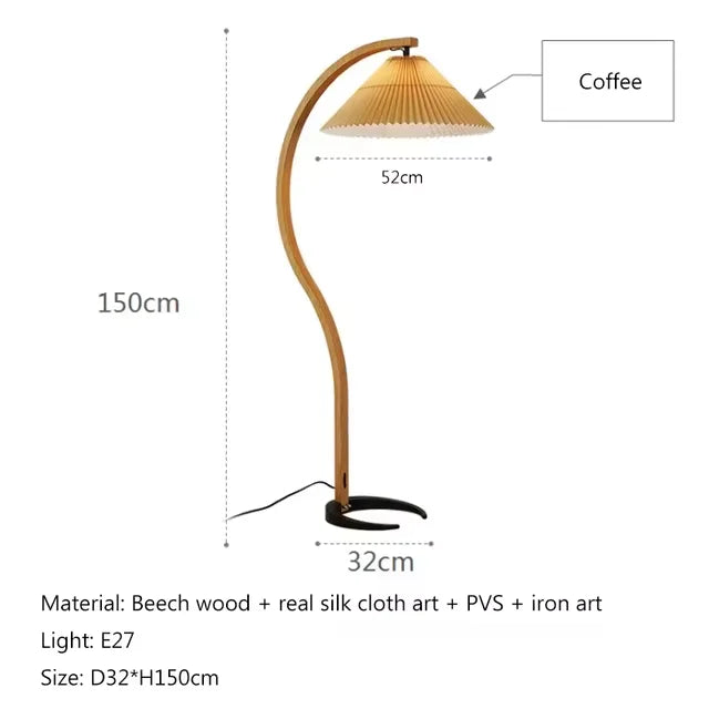 Lampadaire Arc en bois massif