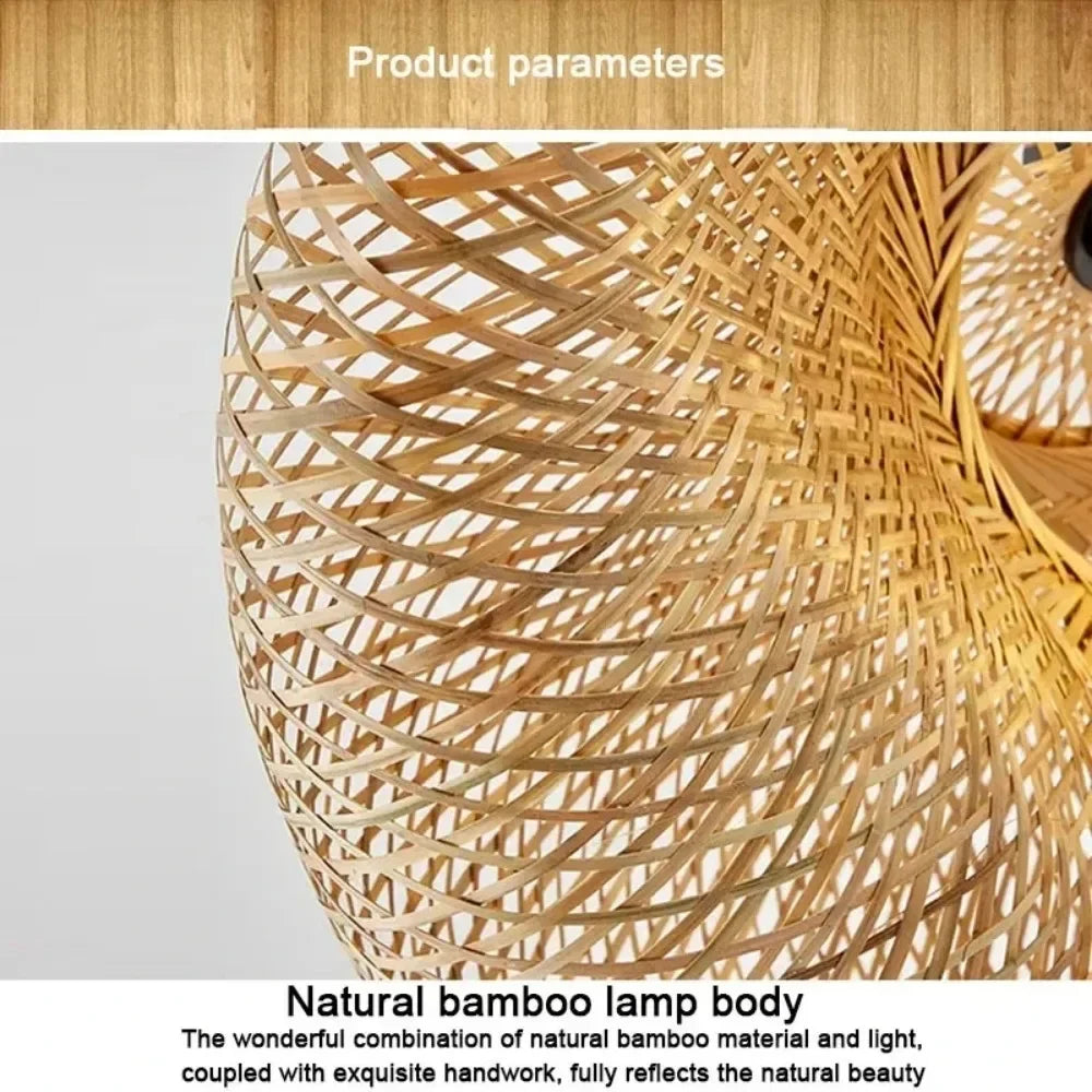 Lustre en bambou tressé