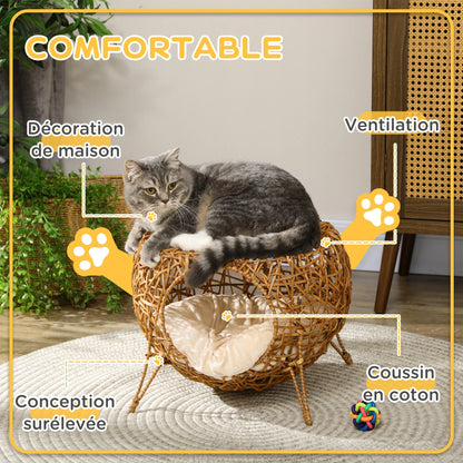 Niche pour Chat en Rotin