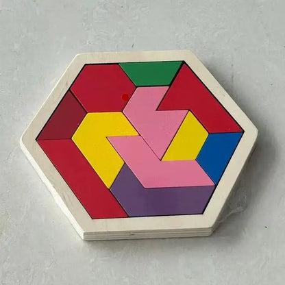 Puzzle mosaïque polygone en bois