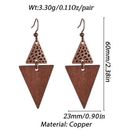 Boucles d'oreilles ethniques en bois naturel