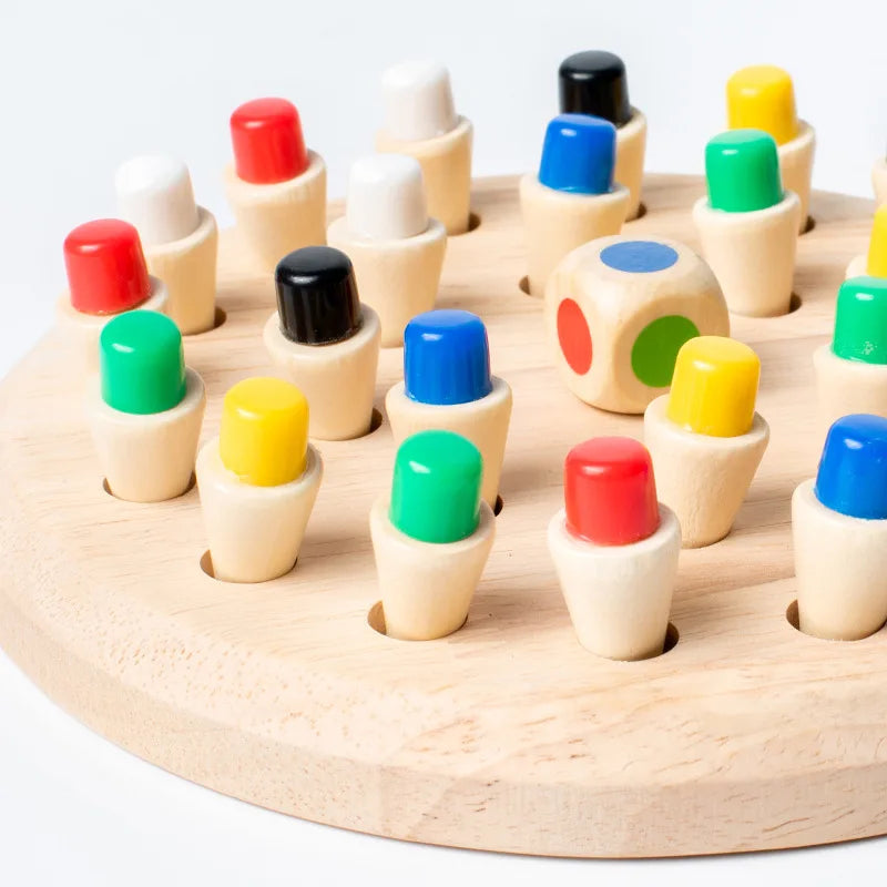 Jeu de mémorisation chromatique en bois
