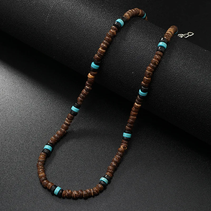 Collier en pierre naturelle et bois
