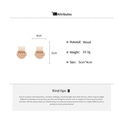 Boucles d'oreilles en perles de bois marron