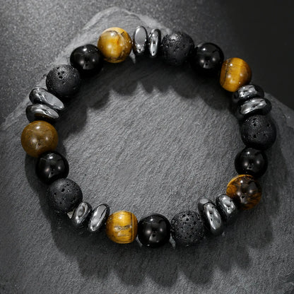 Bracelet ethnique en perles de Bodhi et œil de tigre