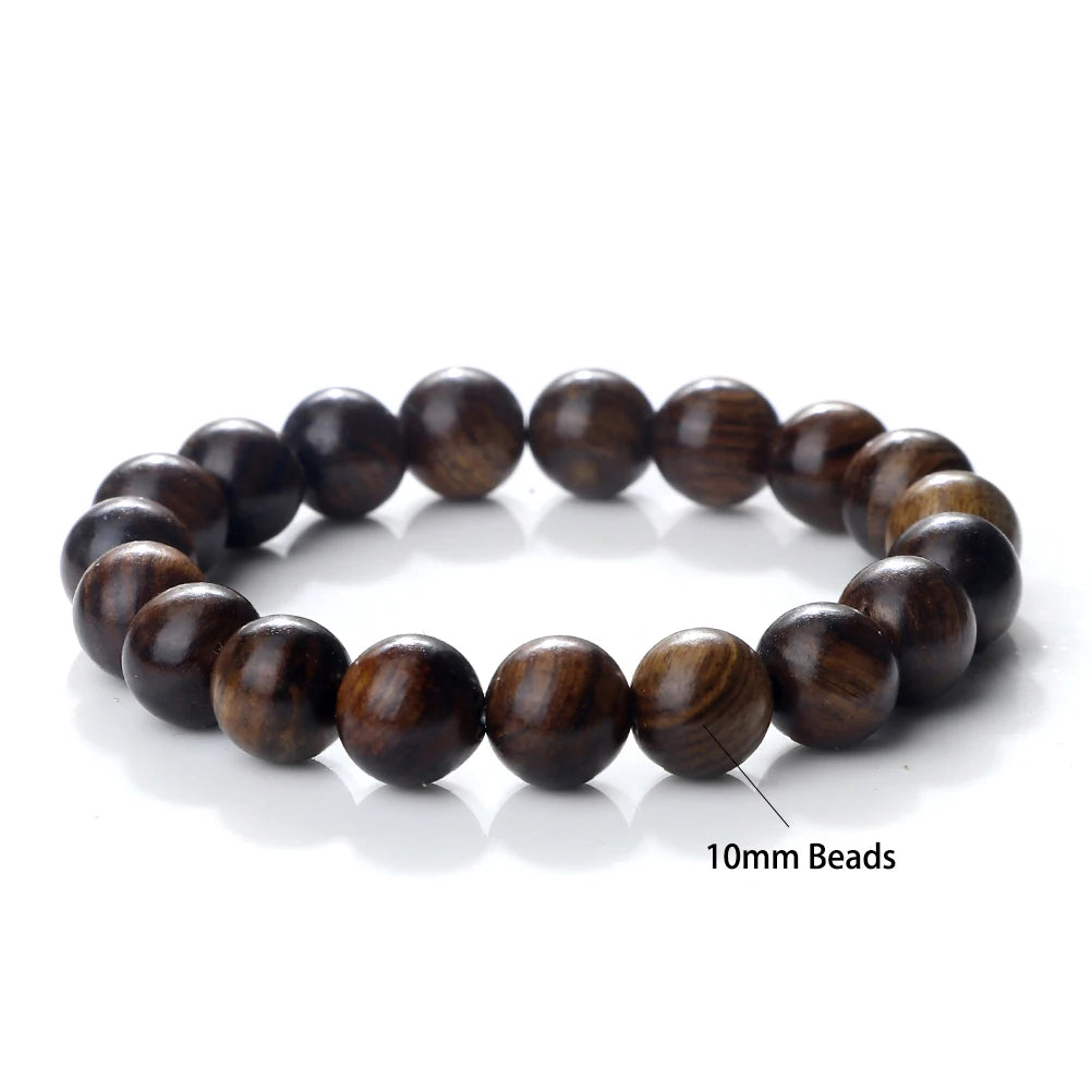 Bracelet en perles de palissandre noir
