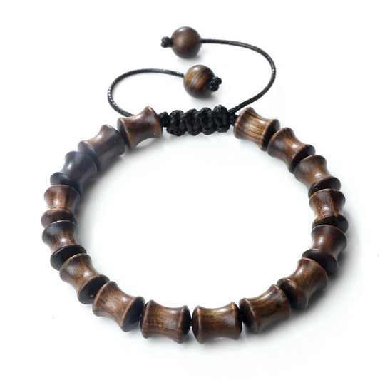 Bracelet vintage en perles de bois de santal