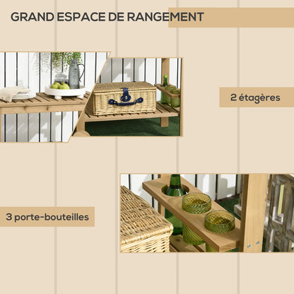 Desserte de jardin en bois massif