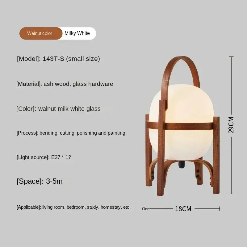 Lampadaire en bois et verre