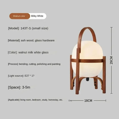Lampadaire en bois et verre