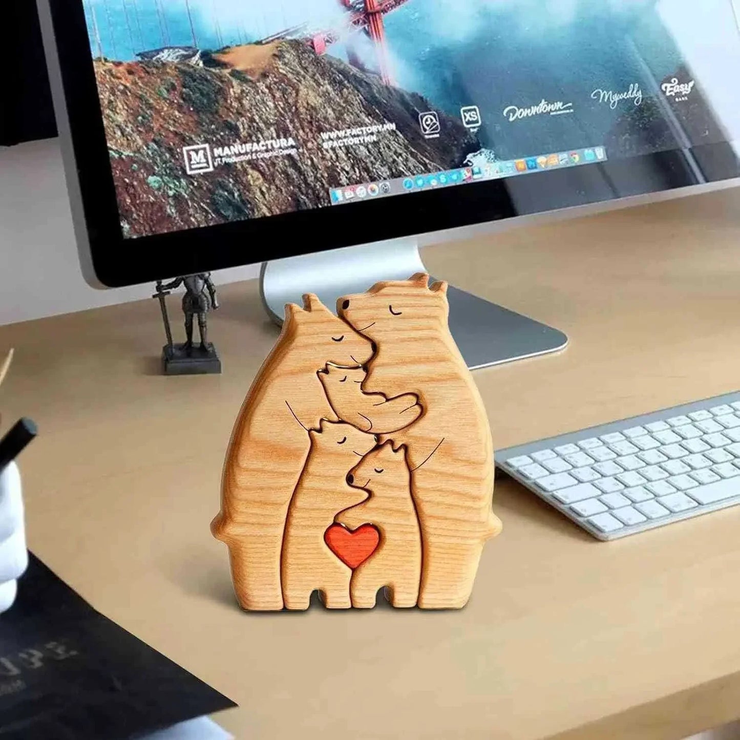 Puzzle familial ours en bois massif