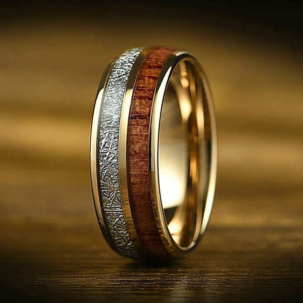 Alliance en bois de Koa et acier brossé