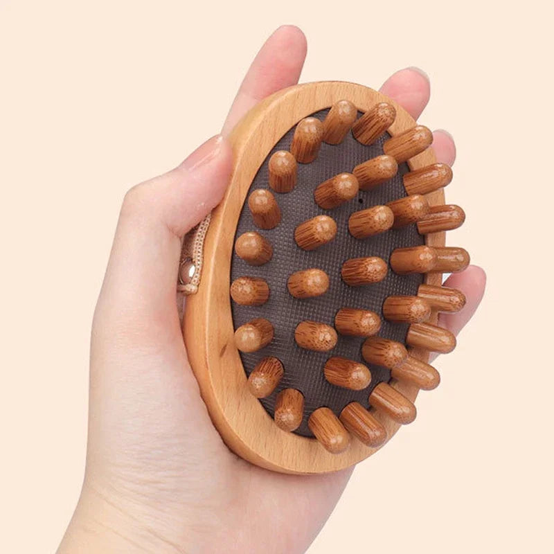 Brosse de massage en bois de hêtre