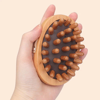 Brosse de massage en bois de hêtre