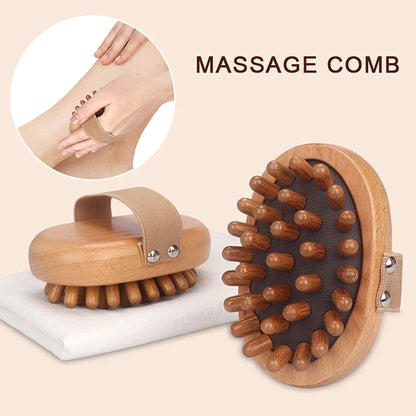 Brosse de massage en bois de hêtre