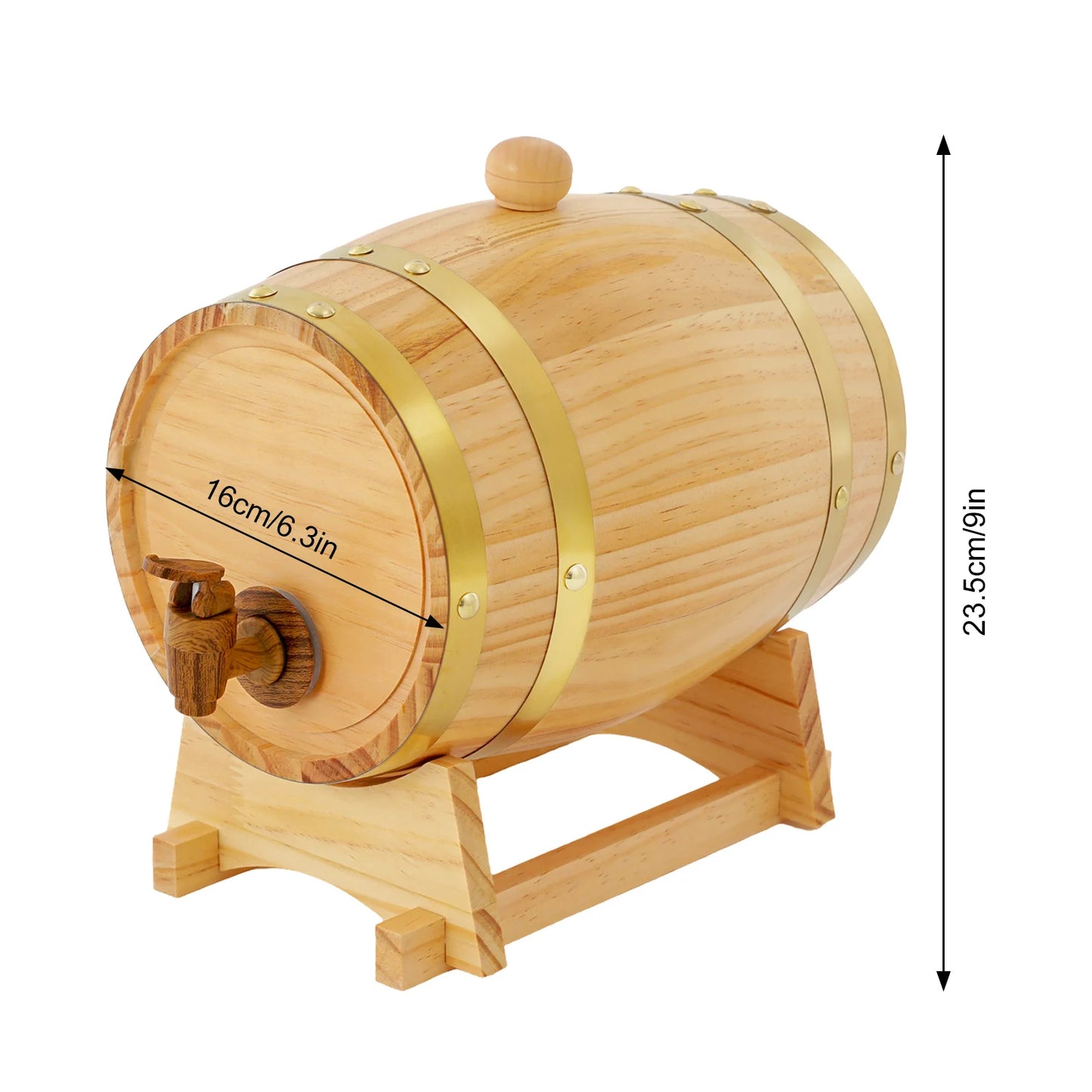 Baril de vin en bois de pin avec robinet