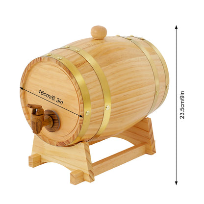 Baril de vin en bois de pin avec robinet