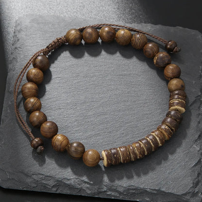 Bracelet ethnique en perles de Bodhi et œil de tigre