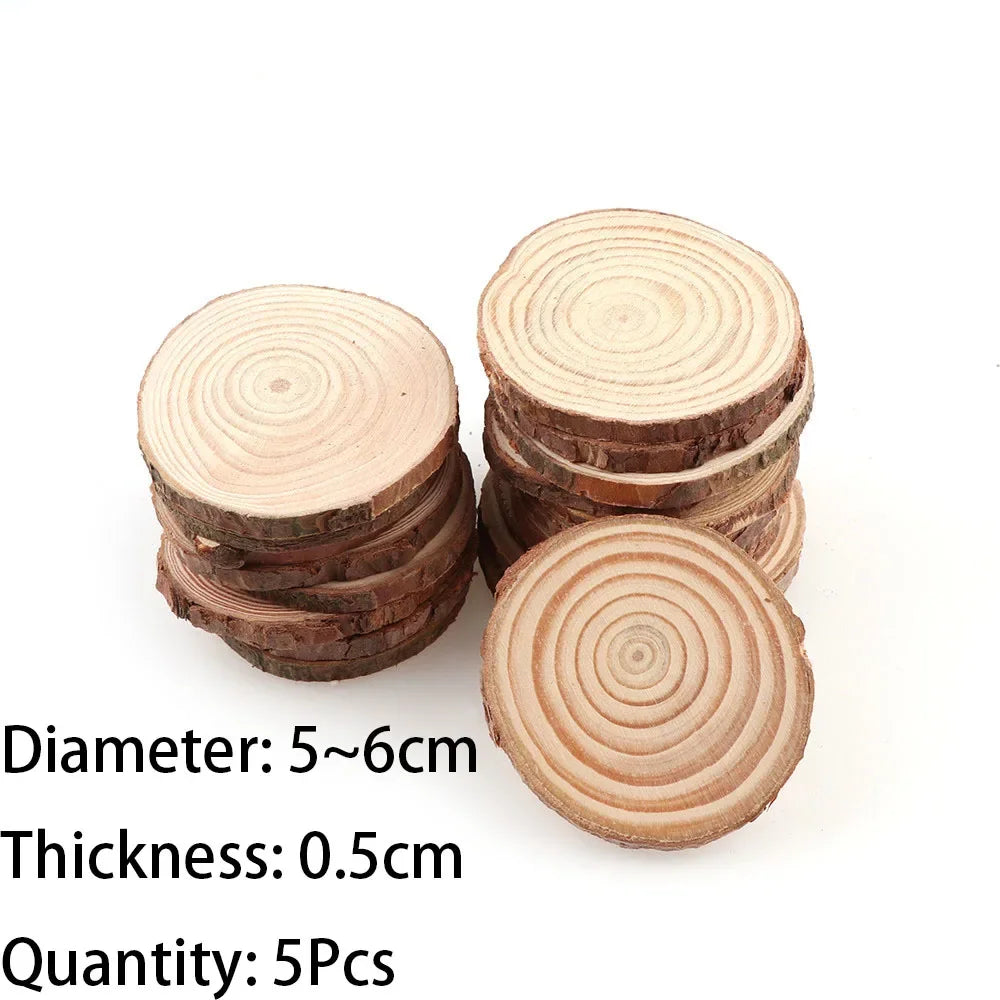 Tranches de bois de pin naturel