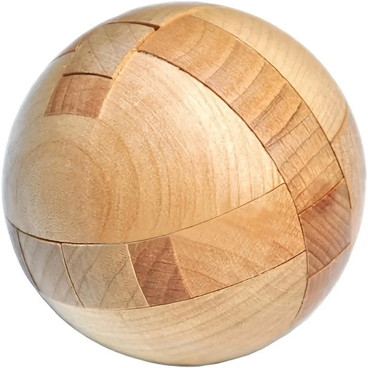 Casse-tête sphérique en bois naturel