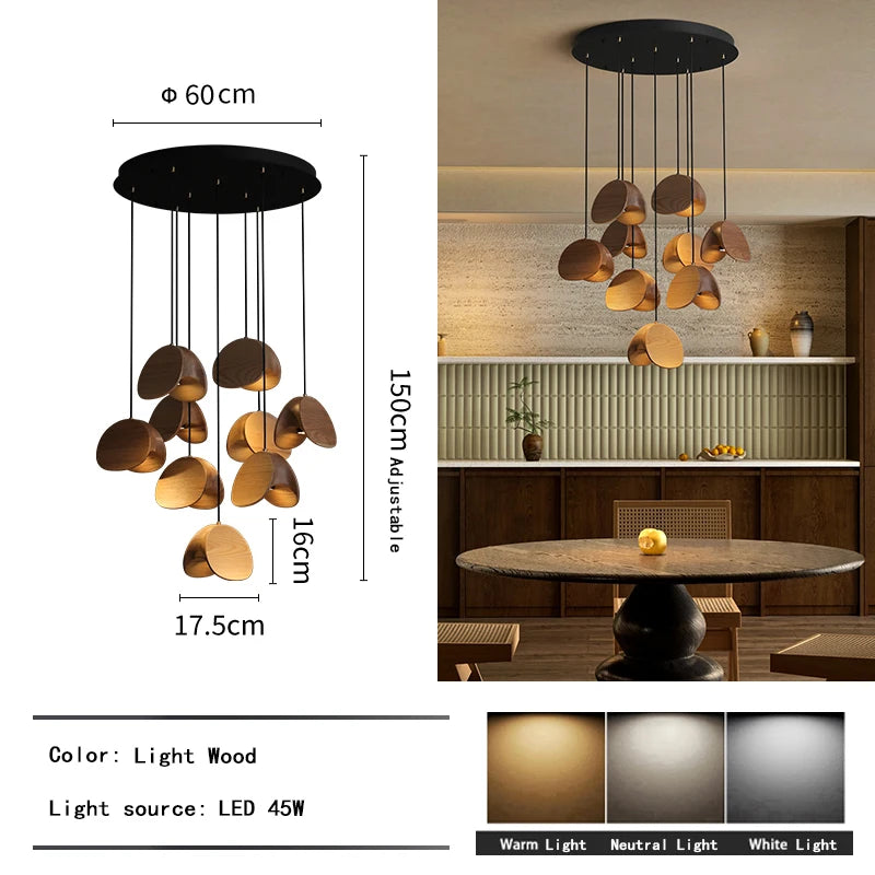 Lustre d'art en bois massif Spring Sprout