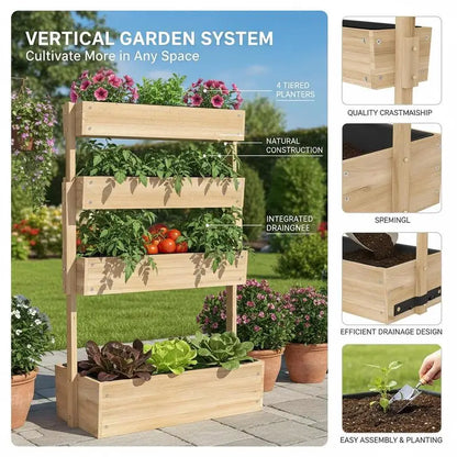 Jardinière Verticale en Bois