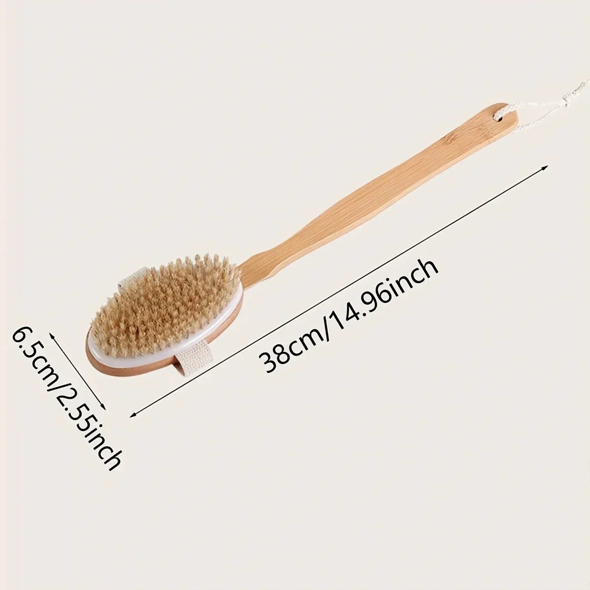 Brosse corporelle en bambou et poils de sanglier