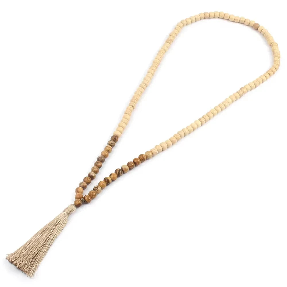 Bracelet Mala 108 perles en bois de wengé