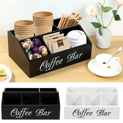 Organisateur de bar à café en bois vintage