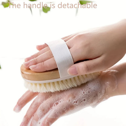 Brosse corporelle en bambou et poils de sanglier