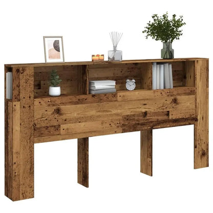Tête de lit bibliothèque en bois recyclé