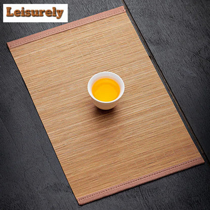 Tapis de table à thé en bambou tissé