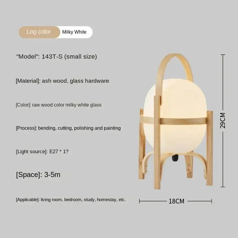 Lampadaire en bois et verre