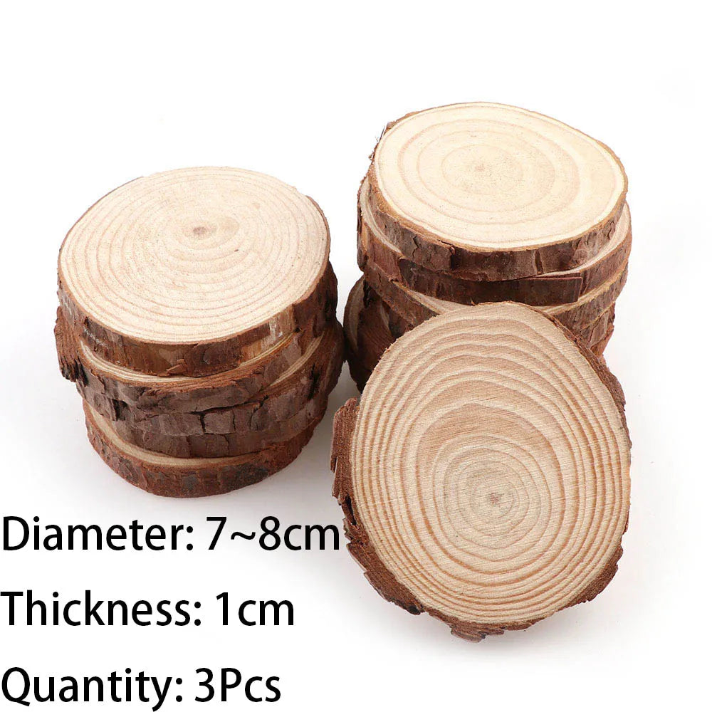 Tranches de bois de pin naturel