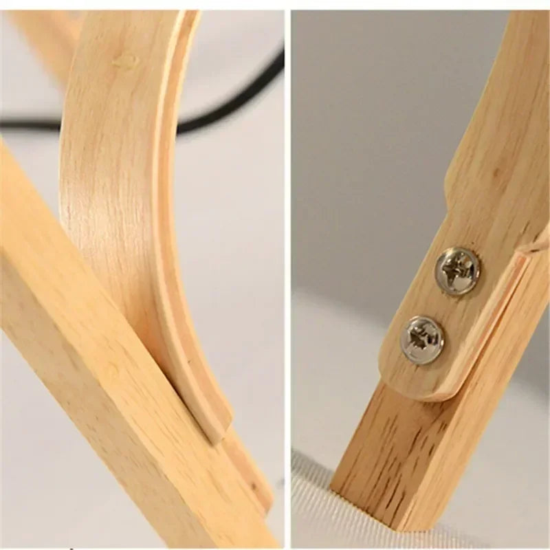 Lampadaire en bois et verre