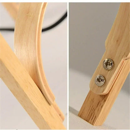 Lampadaire en bois et verre