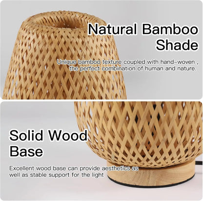 Lampe de chevet en bambou double couche
