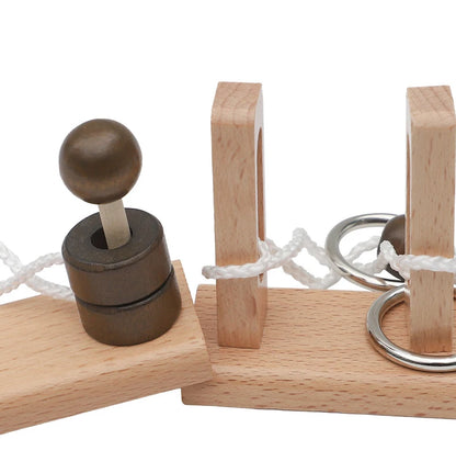 Puzzle casse-tête en corde et en bois