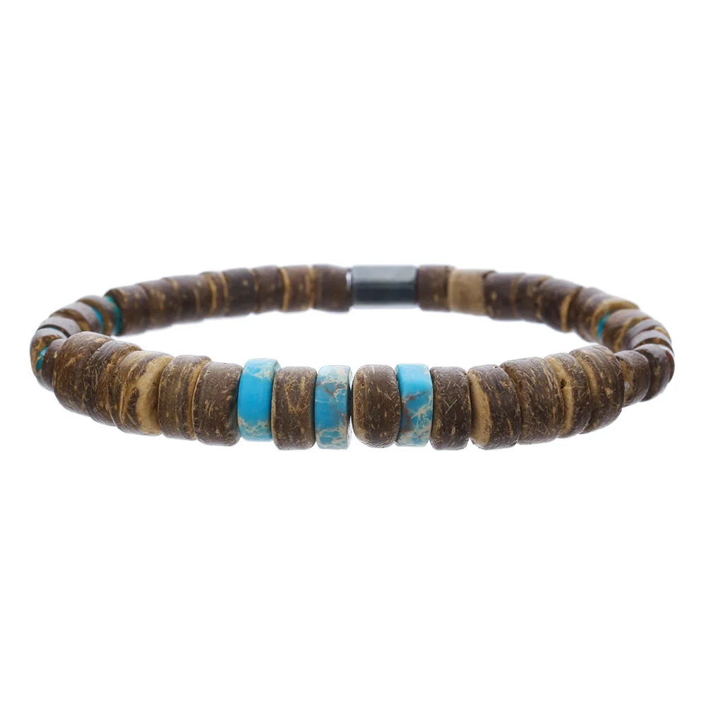 Bracelet extensible en perles de bois