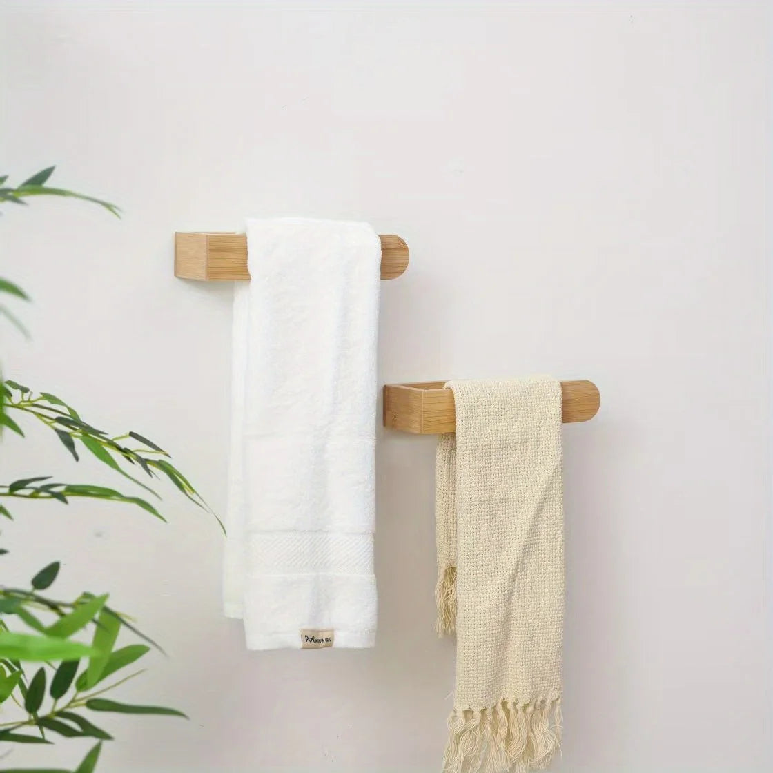 Porte-serviettes mural en bambou